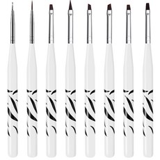 MEIBROWN 綜合美甲刷 8件組 MBN048, 混色, 1組