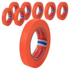 iQIHAN Dada 彩色紙膠帶 15mm x 20m, 橘色, 8個
