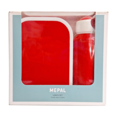 MEPAL 兒童水壺餐盒組, 紅色, 1組, 水壺 + 餐盒