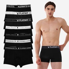 PLAYBOY 男士黑色版四角褲7件組