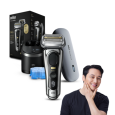 BRAUN 시리즈 9 PRO+ 전기면도기 + 파워 케이스, 9566cc, 크롬