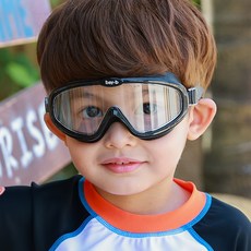 bay-b 嬰幼兒寬鏡片泳鏡, 1個, 黑色