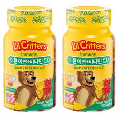 L'il Critters Immune鋅&維他命C&D軟糖, 60顆, 2罐
