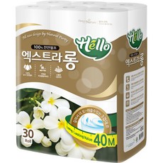 Hello 特長3層捲筒衛生紙 40m, 30捲, 1袋