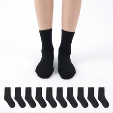 가나양말 여성용 두겹 심플 중목양말 200N 10켤레