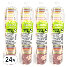EZN 動物人物紙杯 184ml 隨機發貨, 50入, 24組