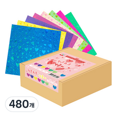 YOUNG ART 小愛心色紙, 8色, 480個