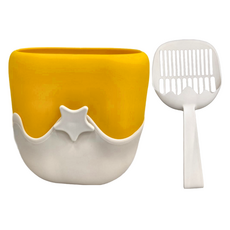 TINYPET 小芥 霜淇淋貓砂鏟套裝, 200g, 黃+白, 1組