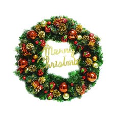 MODACore 摩達客 20吋豪華高級聖誕花圈, 紅金色系, 1件