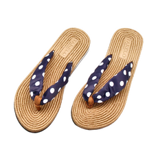 XUZU 舒筑 女款圓點圖案動力拖鞋, 布面材質, EVA鞋底, 藍色