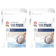 백설 오천년의 신비 가는입자 천일염, 250g, 2개
