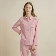 renoma 女款直條紋水洗九分睡衣家居服上下套裝