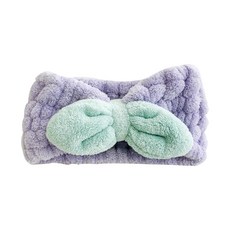 CB JAPAN Kalari more 馬卡龍撞色系列吸水髮帶, 紫色, 1個