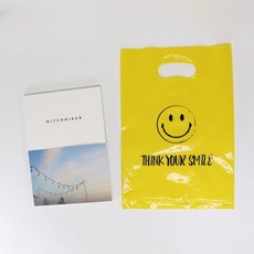微笑塑膠提袋, 黃色 + 黑色