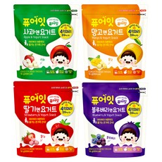 Pure Eat 優格風味水果乾方塊 4包, 蘋果+草莓+芒果+藍莓口味, 64g, 1組