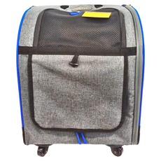 ibiyaya 依比呀呀 新LISO後背平行寵物拉桿包 附安全扣環 + 保潔墊, 岩灰藍, 1個