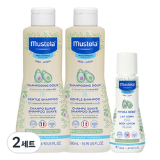 Mustella 溫和洗髮水 500ml x 2p + Travel Hydra Bebe 身體乳 50ml, 2套