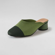 ChakanShoes 女款拼接針織穆勒鞋 MLFBR2e179, 卡其色, 240