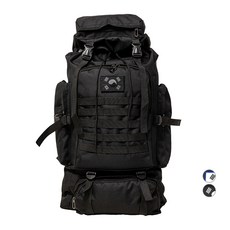 TERAWOOD 旅行嚴選軍規登山大背包 80L + 韓國國旗布徽章組, 背包(黑色) + 韓國國旗布徽章(黑色)