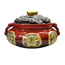財神小舖 財氣沖天 聚寶手工香爐 TCL-6011-1 12.8 x 6.5cm 好運紅, 1個