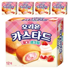 오리온 카스타드 딸기 생크림 12p, 276g, 5개