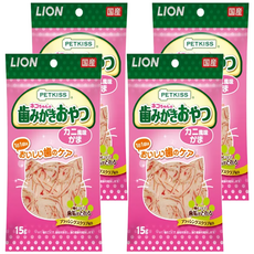 LION 獅王 PETKISS 潔牙護理貓零食, 蟹肉絲, 15g, 4包