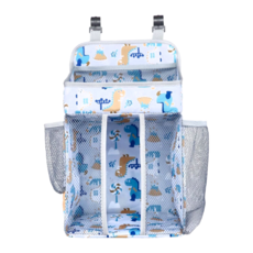 多功能床邊收納掛袋, 節省空間, 堅固耐用, 42 x 27 x 20cm, 白底侏儸紀