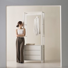웰퍼니쳐 모우 드레스룸 시스템 행거 3단 서랍형 방문설치, 화이트