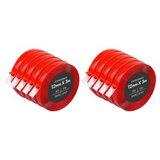 DADA 超強力矽膠壓克力泡棉雙面膠帶 12mm x 3m, 透明, 10個