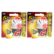 KAI 貝印 5刀刃替換刀片 BS-6VAL, 6入, 2盒