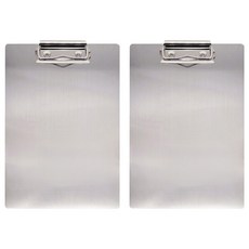Saenggaknarae 不鏽鋼 A4用文件板夾 23 x 31.5 cm, 2個, 銀色