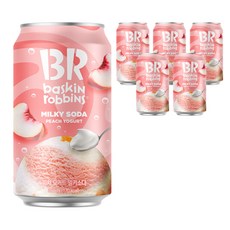 baskiN robbiNs 水蜜桃優格牛奶蘇打, 6個, 350ml