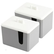 MONACO OLIVE 北歐棉花棒盒, 灰色, 2個