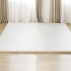 틈새없는 빅 자이언트 2단 제로갭 폴더매트, 퓨어크림(전면), 라이트그레이(후면)