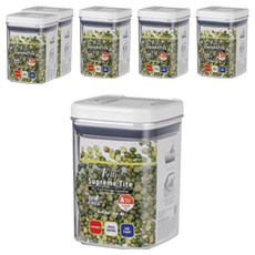 Felli 飛綠 優密方形儲物罐 800mL，不含雙酚A，乾燥食品儲存容器, 6個, 透明