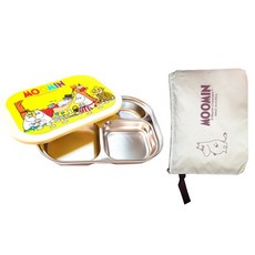 MOOMIN 不鏽鋼分隔餐盤, 混色, 餐盤+蓋子+收納袋