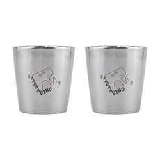 izoo 恐龍不鏽鋼雙層杯, 混合色, 2個, 160ml