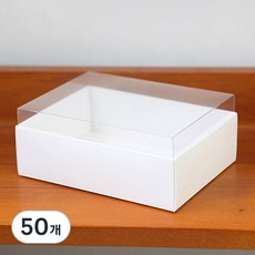 上蓋透明馬卡龍盒 10.3 x 13.5 x 4.1 cm, 50個, 皇家象牙白