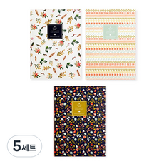 메리킴 룰드 노트북 라지 세트 02, 혼합 색상, 5세트