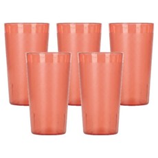 리빙메이트 국산 PC 안깨지는 물컵 340ml, 적색, 5개