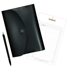 KKOMKKOMI Hold Me 手拿活頁夾 + M號行事曆 + 兔糖兔糖原子筆組合, 霧面黑(活頁夾), 隨機出貨(原子筆), 1套