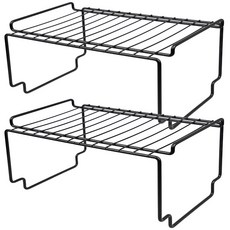 Saenghwalgongsik 雙層廚房置物架 2入, 黑色