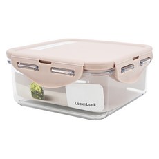 LocknLock 樂扣樂扣 Tritan純淨輕透方形保鮮盒, 粉色 600ml, 3個