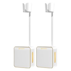 Happy Easy 免鑽孔浴室免持吹風機壁掛架 角度可調, 2個, 白金色