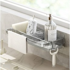 THE ZAKKA 免打孔水槽收納架FREE, 灰色, 1個