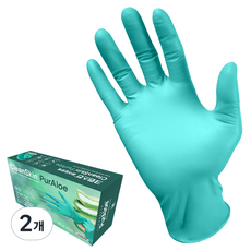 Clean Skin 純蘆薈丁腈手套, 2盒, 小號 (S), 綠色