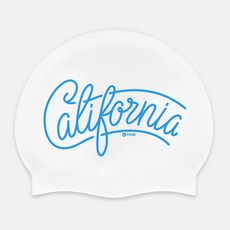 矽膠California泳帽, 白色的