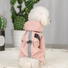 cheepet 趣派寵物 狗貓透氣戶外雨衣防寒衝鋒機能衣, 粉色, 1件