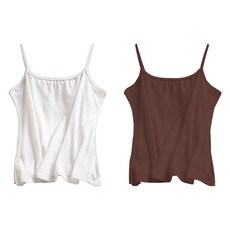 페이퍼먼츠 여성용 통기성 보들 모달 끈나시 2종 세트 22203 S