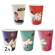 MOOMIN 嚕嚕米 Moomin彩色紙杯 5色 13oz, 50入, 2組